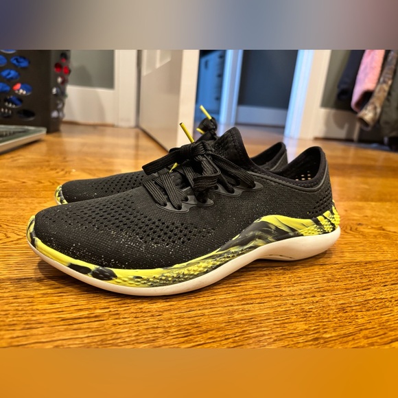 CROCS Shoes - Croc Literide 360 Pacer Marbled Shoes Yellow Sneaker Men Size 7 Women Size 8.5